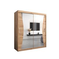 SCHWEBETÜRENSCHRANK 200/180/62 2-türig - Silberfarben/Eiche Artisan, Holz/Kunststoff (180/200/62cm) - MÖBEL KRYSPOL