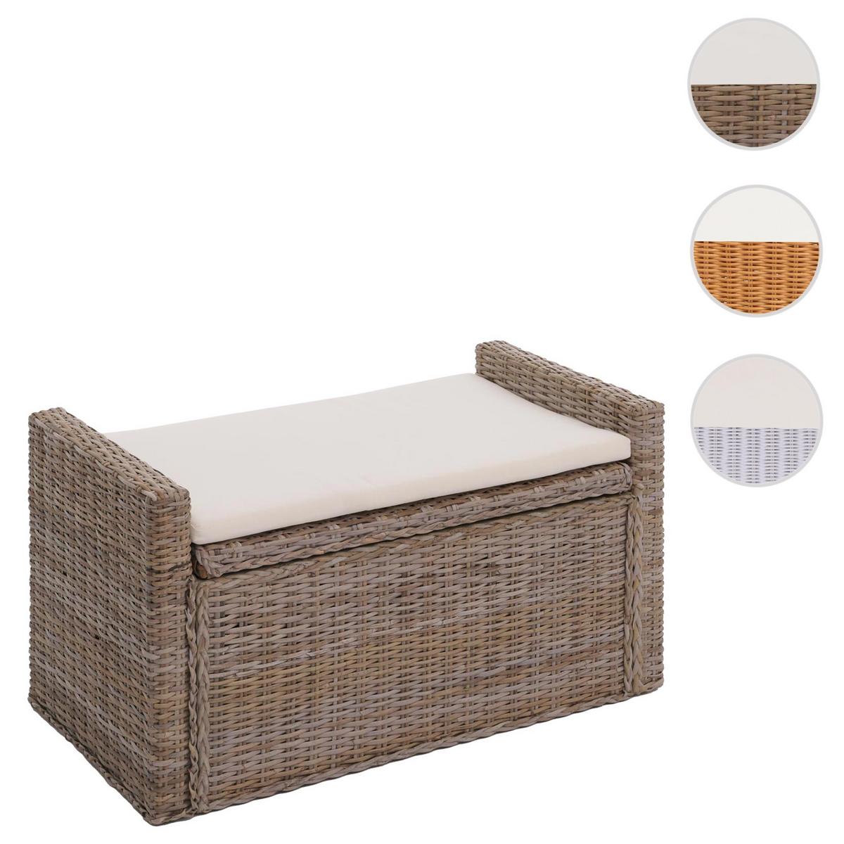 SITZBANK STAUFACH Grau, Braun - Creme/Braun, Holz (88/51/44cm) - MCW