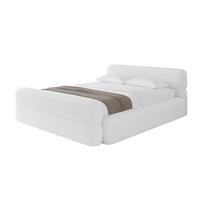 POLSTERBETT mit Bettkasten, Fußteil und Lattenrost, Boxbett mit Matratze H3/H4 - ENORA-Z-V1 180x200 Weiß - Weiß, Holzwerkstoff/Textil (180/200cm) - ALTDECOR