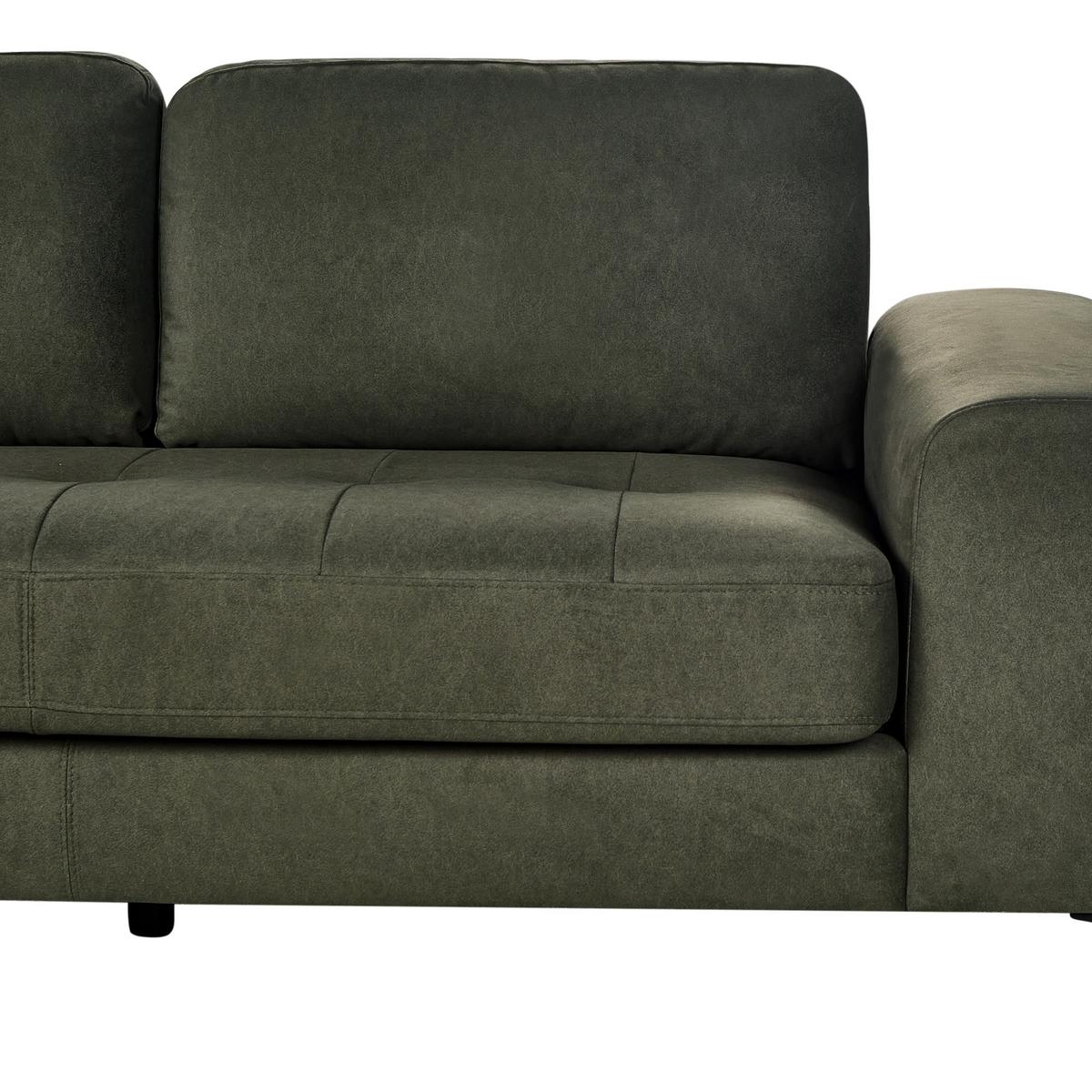 ECKSOFA 4-Sitzer Samtstoff Dunkelgrün rechtsseitig Kiruna - Schwarz/Grün, Textil (290/148cm) - Beliani
