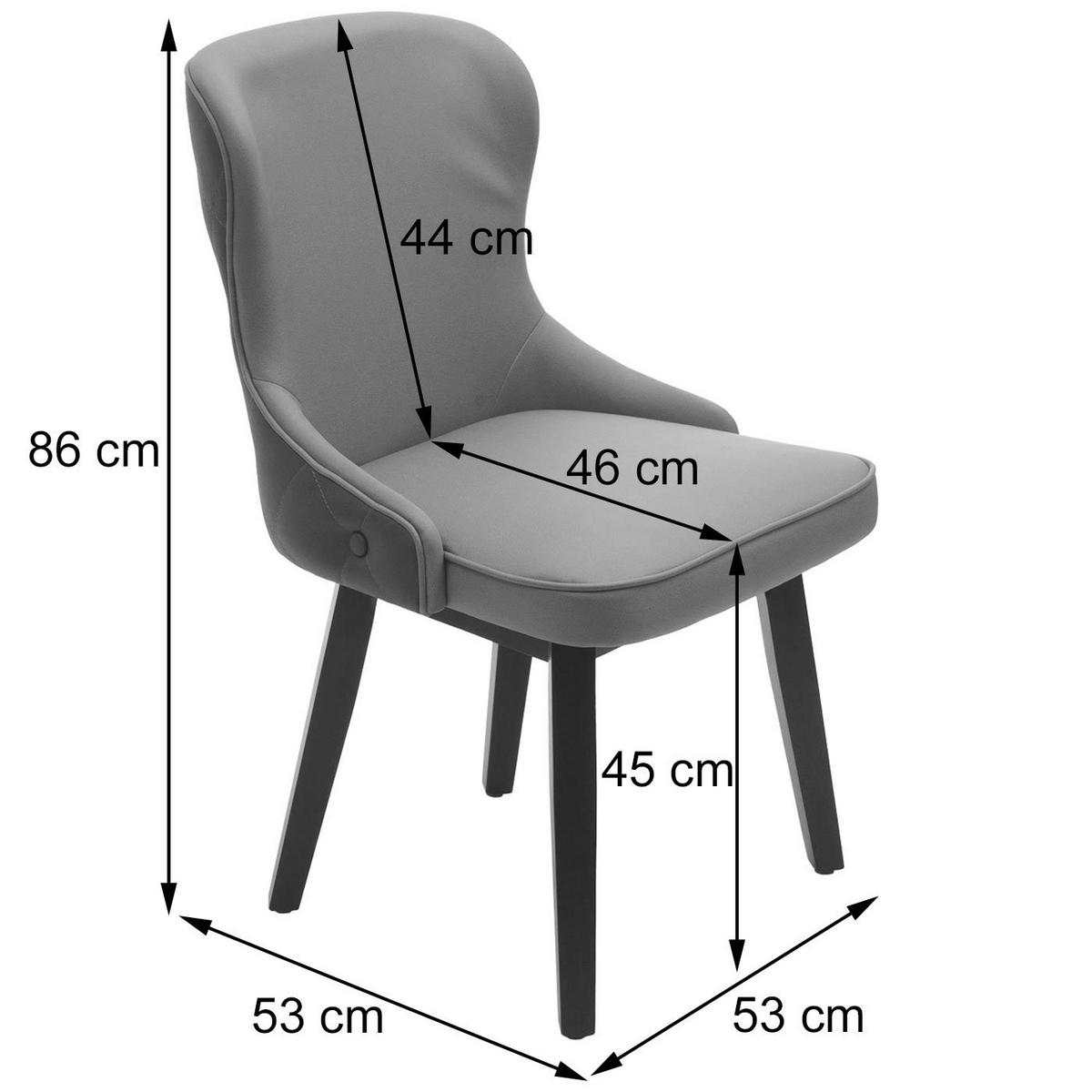 ESSZIMMERSTUHL Grau, Hellgrau 2er-Set - Hellgrau/Grau, Textil (53/86/53cm) - MCW