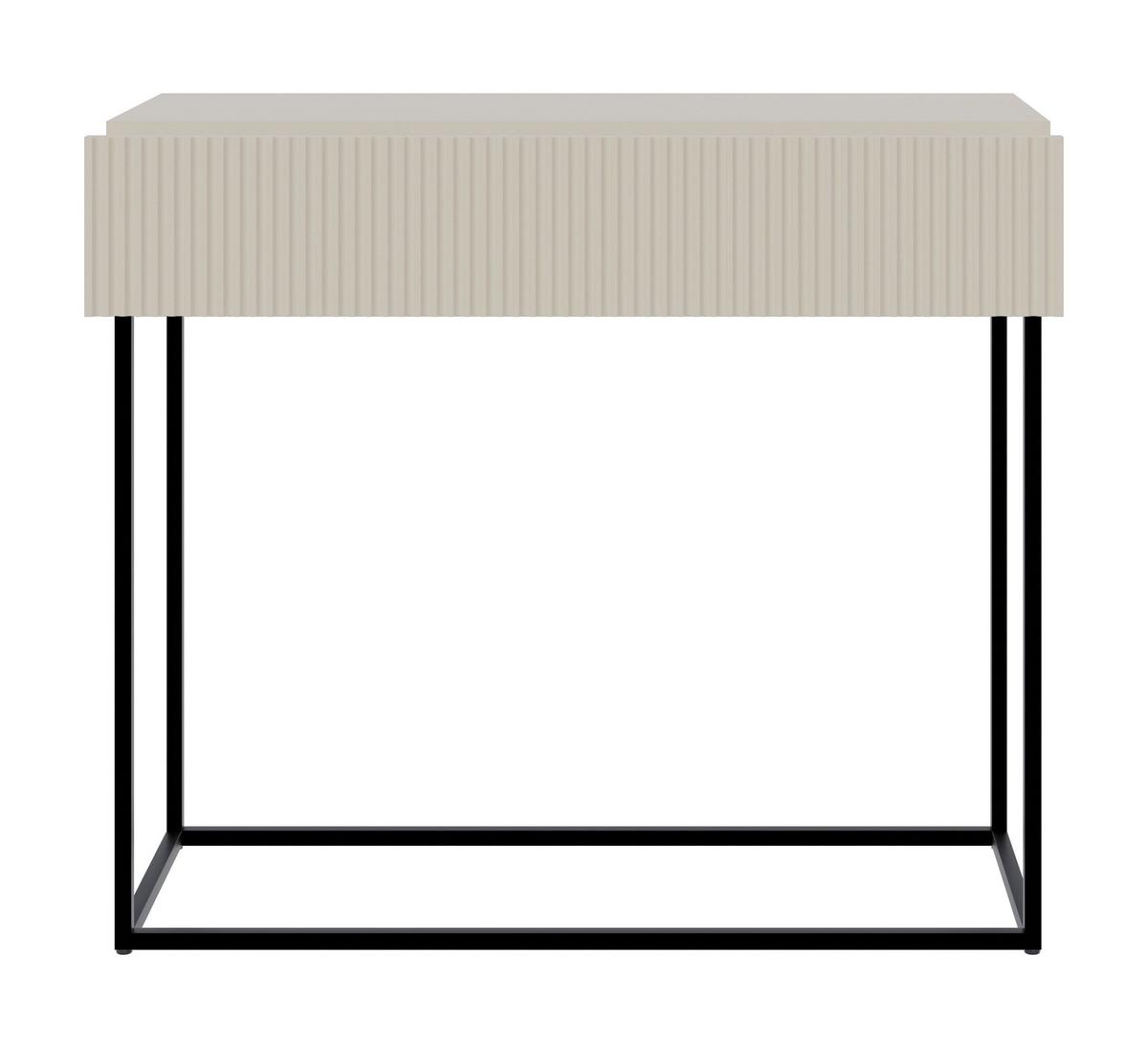 KONSOLENTISCH Veldio Graubeige mit schwarzen Beinen 90 cm - Taupe/Greige, Holzwerkstoff/Metall (35.6/90/79cm) - Selsey