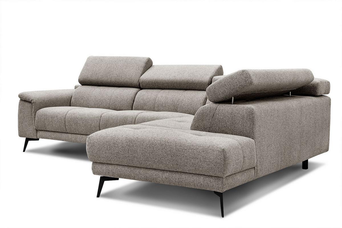 ECKSOFA FIERO 5-Sitzer, taupe - Taupe/Schwarz, Holzwerkstoff/Textil (290/228cm) - Wozimo