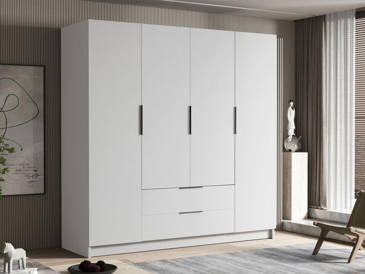 KLEIDERSCHRANK Sofia I - Schwarz/Weiß, Holzwerkstoff/Kunststoff (200/216/60cm) - MIRJAN24