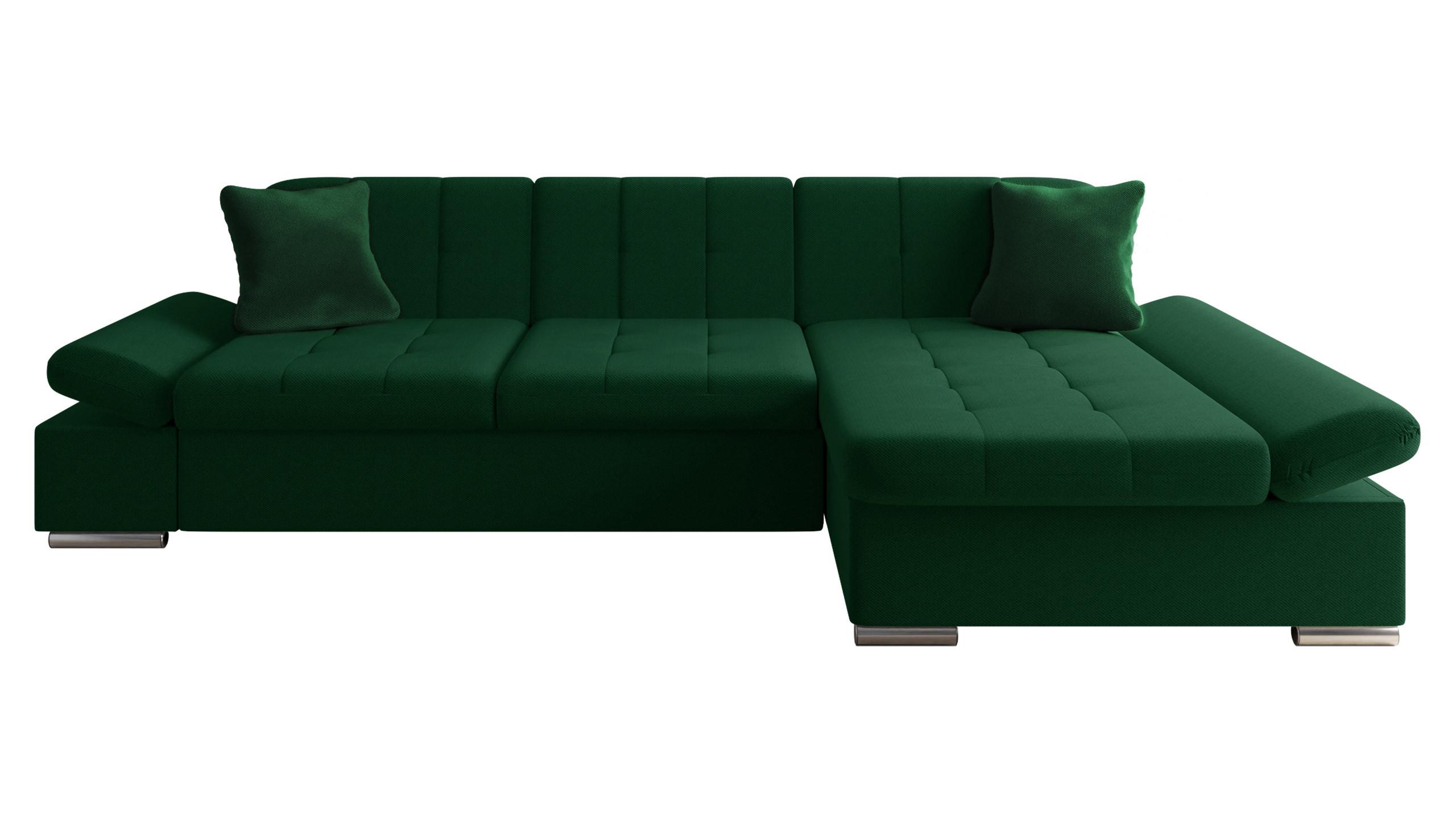 ECKSOFA Malwi, Seite: Rechts - Smaragdgrün, Holz/Textil (278/161cm) - MIRJAN24