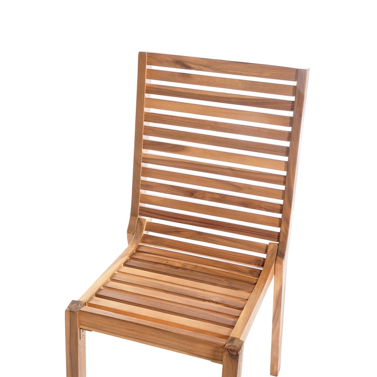 GARTENSTUHL 4er set Heller Holzfarbton Ombriano - Hellbraun, Holz (45/93/57cm) - Beliani