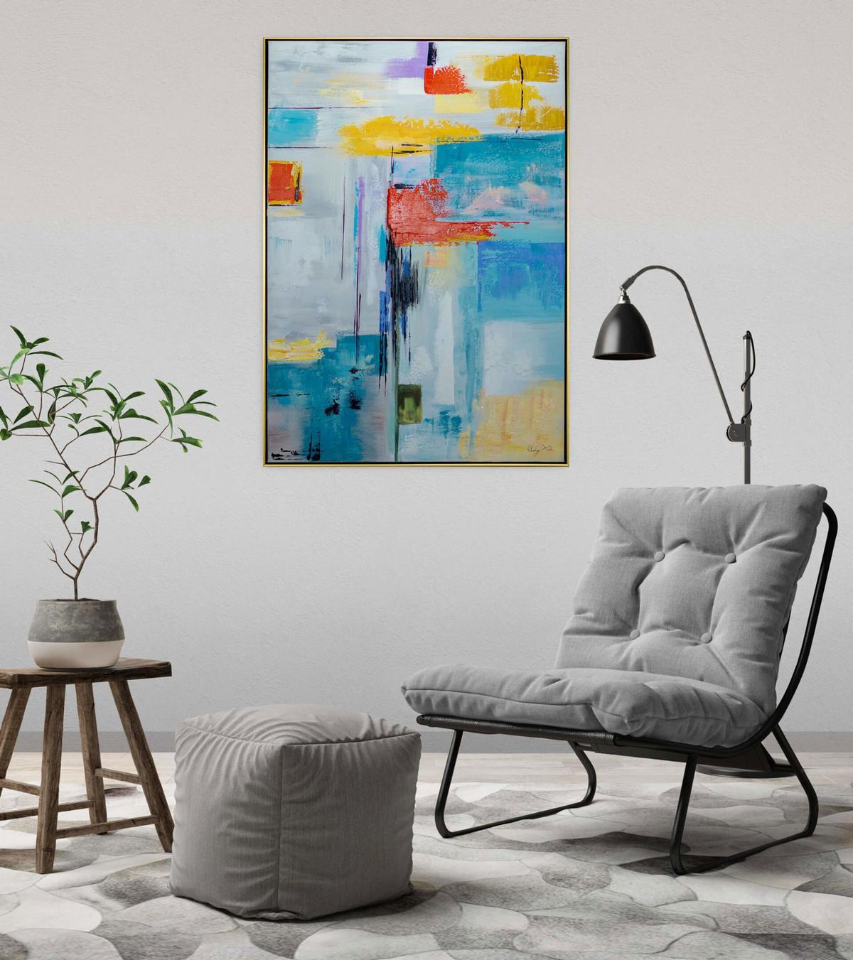 ACRYLBILD HANDGEMALT 77,5/102,5 cm - Multicolor, Textil (77.5/102.5cm) - KUNSTLOFT