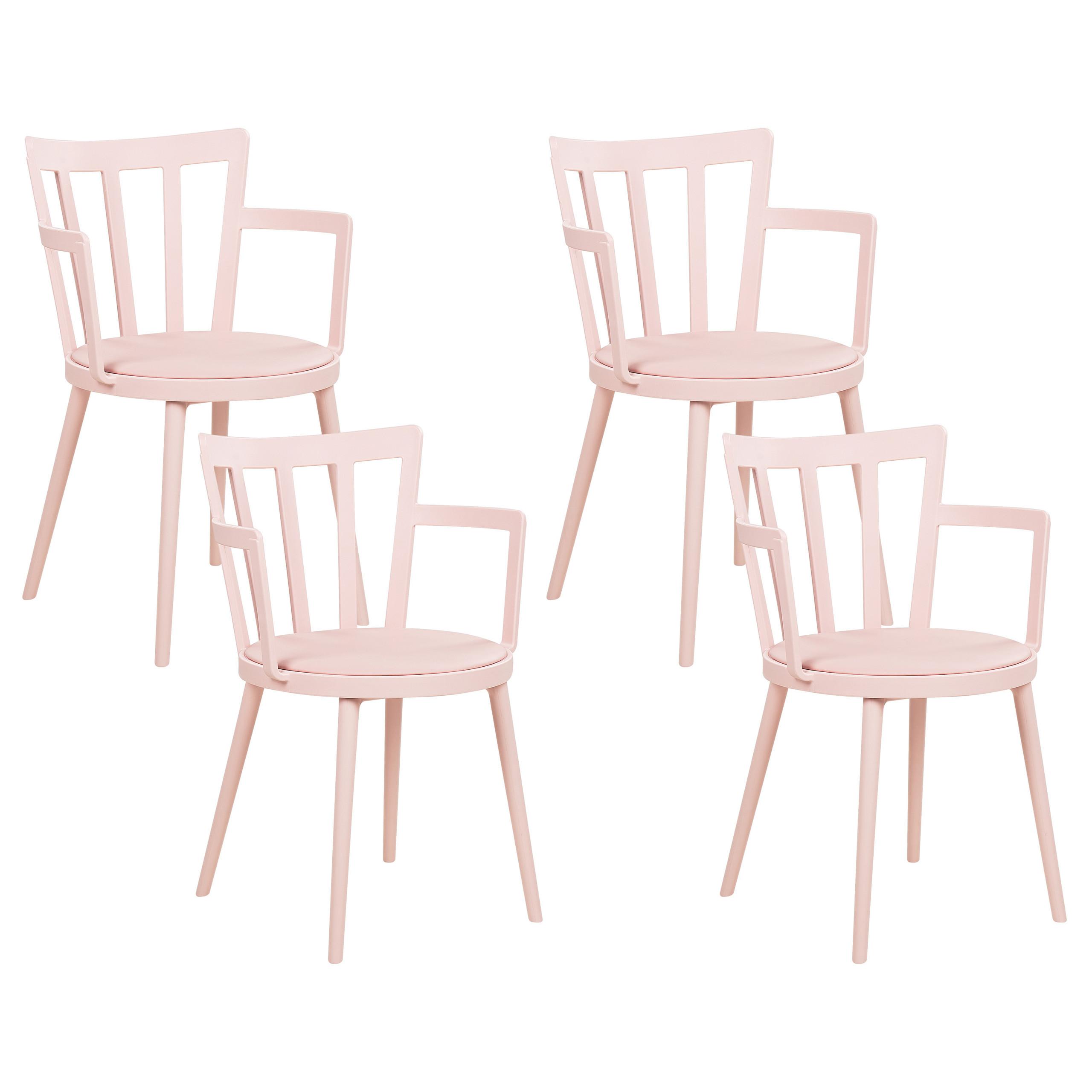 ESSZIMMERSTUHL 4er-Set Kunststoff Rosa Morill - Pink, Kunststoff (45/77/52cm) - Beliani