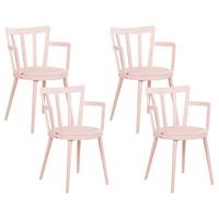 ESSZIMMERSTUHL 4er-Set Kunststoff Rosa Morill - Pink, Kunststoff (45/77/52cm) - Beliani