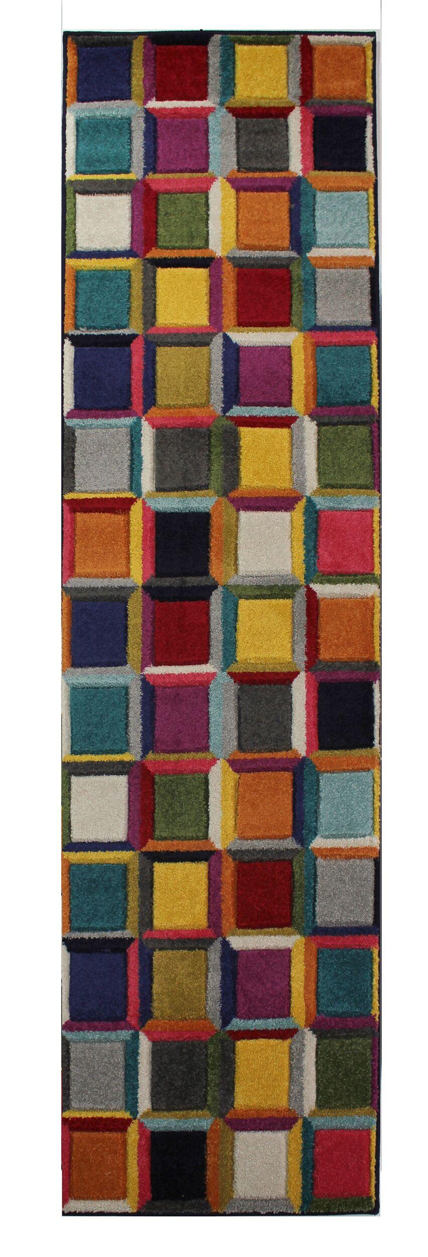 TEPPICH MEON, geometrisch, aus Polypropylen, Florhöhe 11 mm, Bunt, 66 x 300 cm - Multicolor, Textil (300/66cm) - KADIMA DESIGN