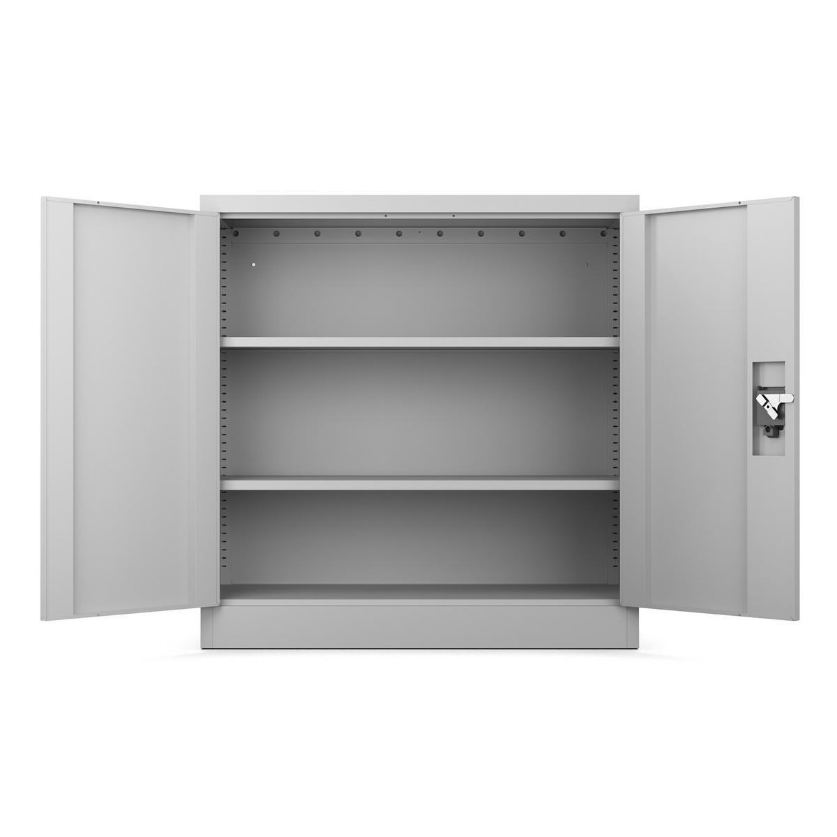 AKTENSCHRANK Metallkommode Metallschrank mit Schloss für Büro Akten und Dokumente Hellgrau 90x90x40cm - Hellgrau, Metall (90/90/40cm) - Muralo