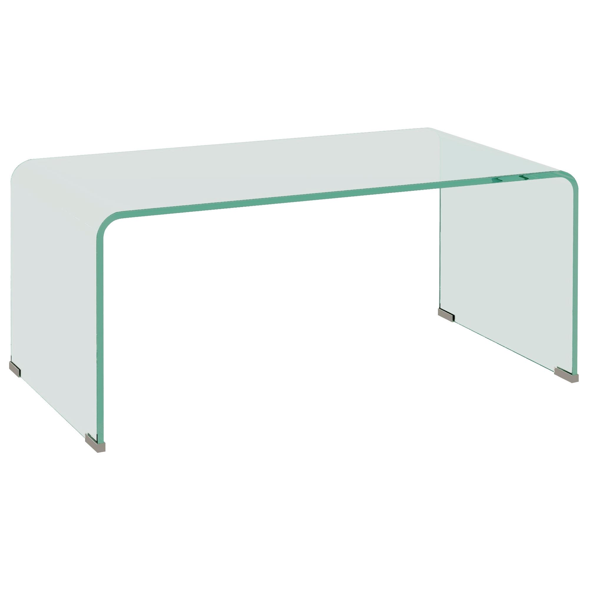 COUCHTISCH Beistelltisch aus gehärtetem Glas Moderner Kaffeetisch Transparent - Transparent, Glas (80/45/35cm) - HOMCOM