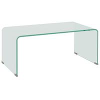COUCHTISCH Beistelltisch aus gehärtetem Glas Moderner Kaffeetisch Transparent - Transparent, Glas (80/45/35cm) - HOMCOM