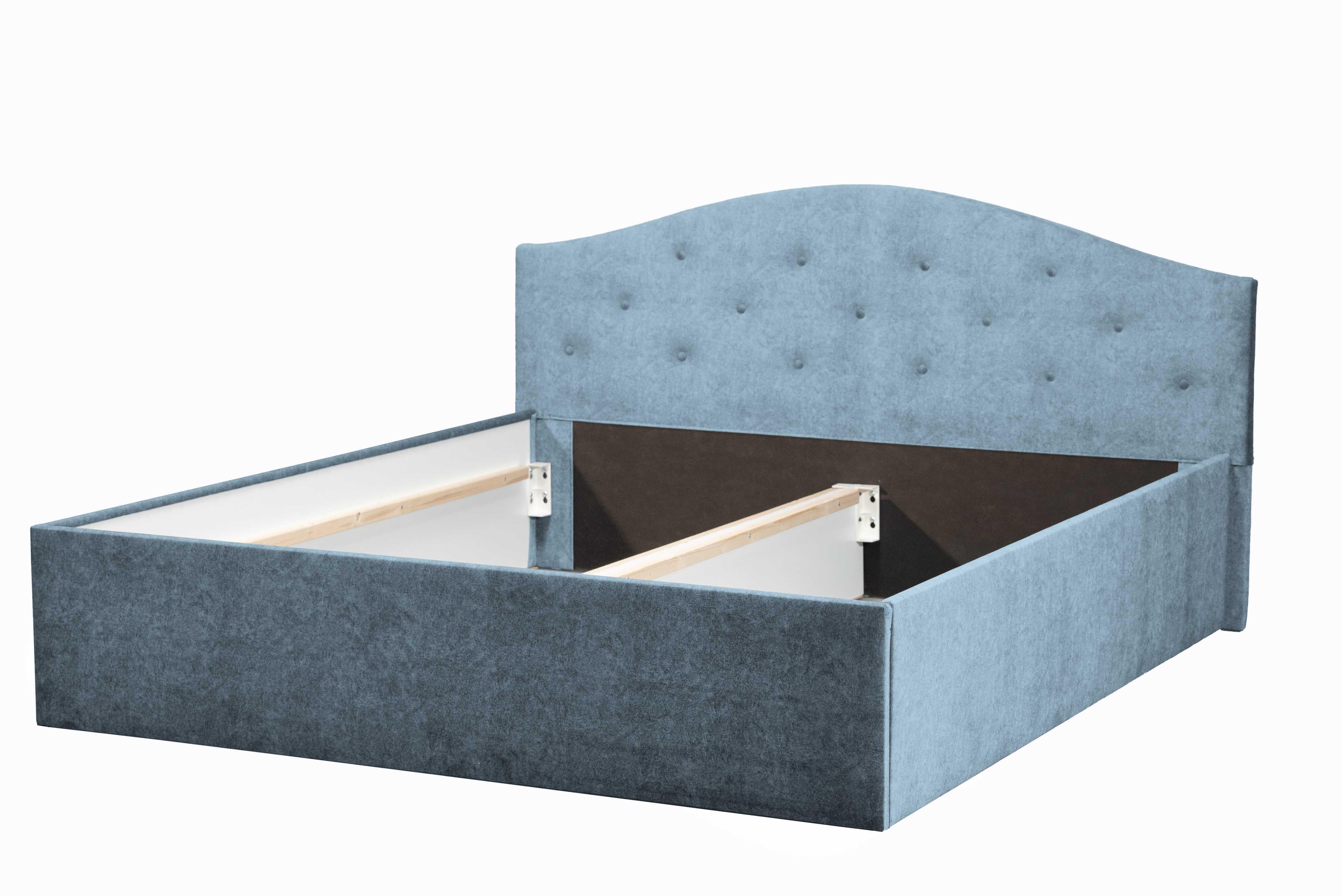 POLSTERBETT Oslo Blau 160 x 200 x 40 cm Stauraum ohne hydraulische Funktion Mit hochwertiger Matratze H3 (bis 120 kg) und Lattenrost - Blau, Holz (160/200cm) - Halmon Schlafkomfort Betten 
