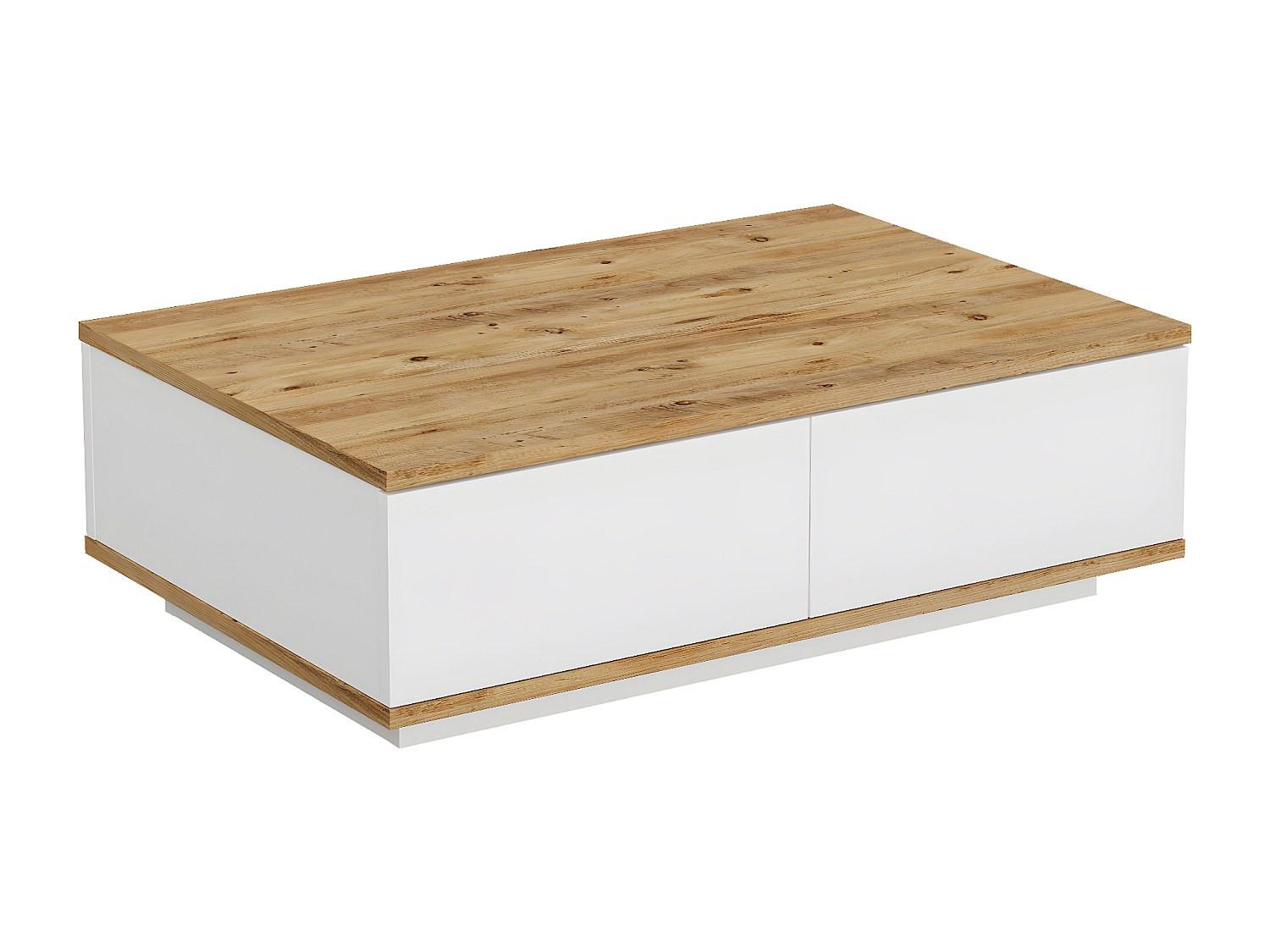 COUCHTISCH - 90 cm x 60 cm - Holz, Platte - Naturfarben Hell, Weiß - LOTULA - Naturfarben/Weiß, Holz (60/90/28.6cm) - Vente-Unique