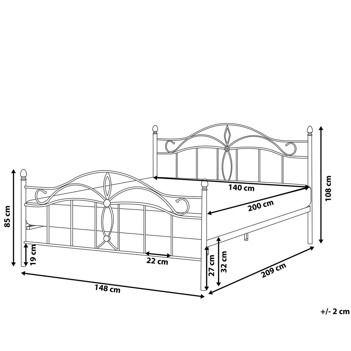 METALLBETT 140/200cm Weiß Antlia - Weiß, Metall (140/200cm) - Beliani