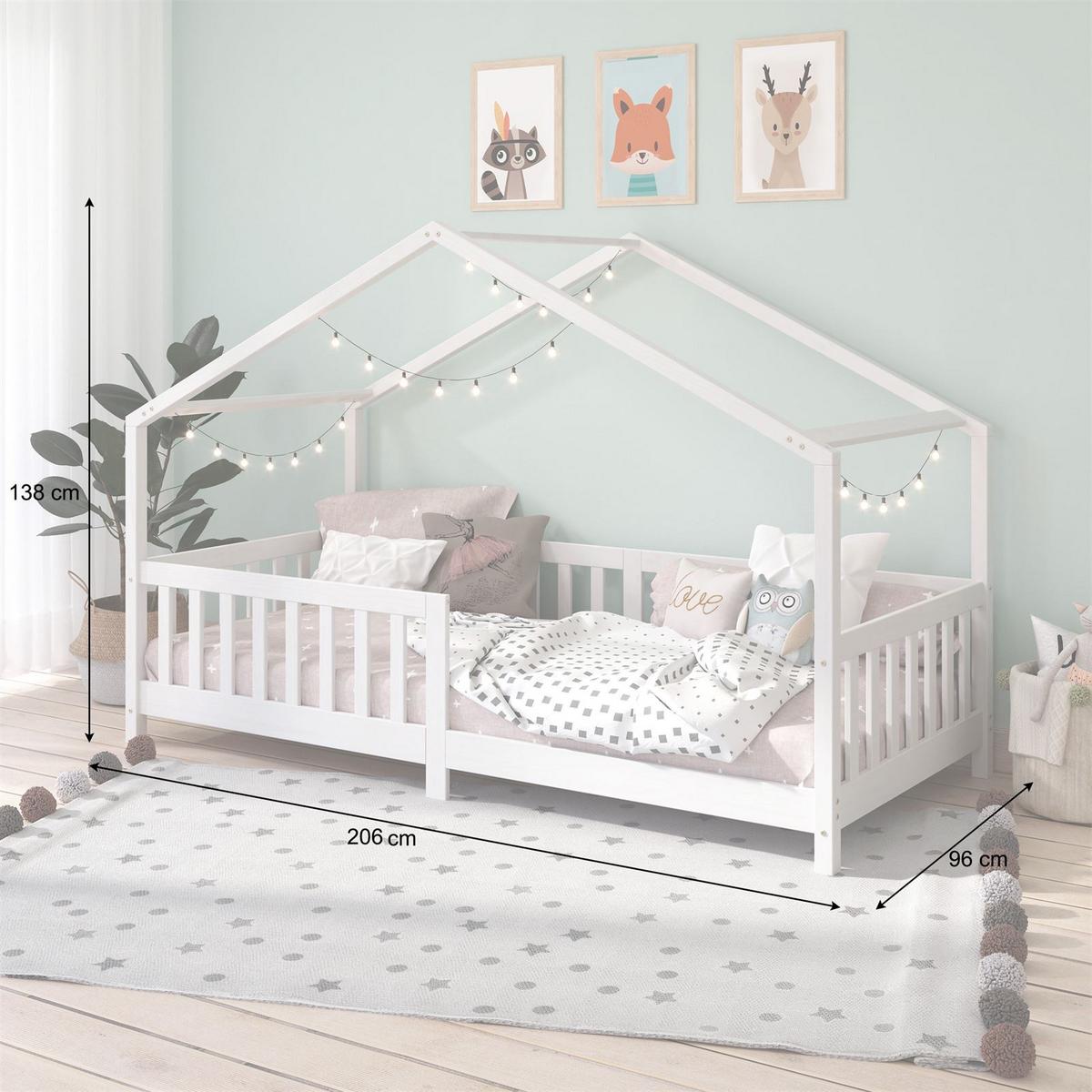 HAUSBETT LISAN 90X200 CM - Weiß, Holz (96/138/206cm) - IDIMEX