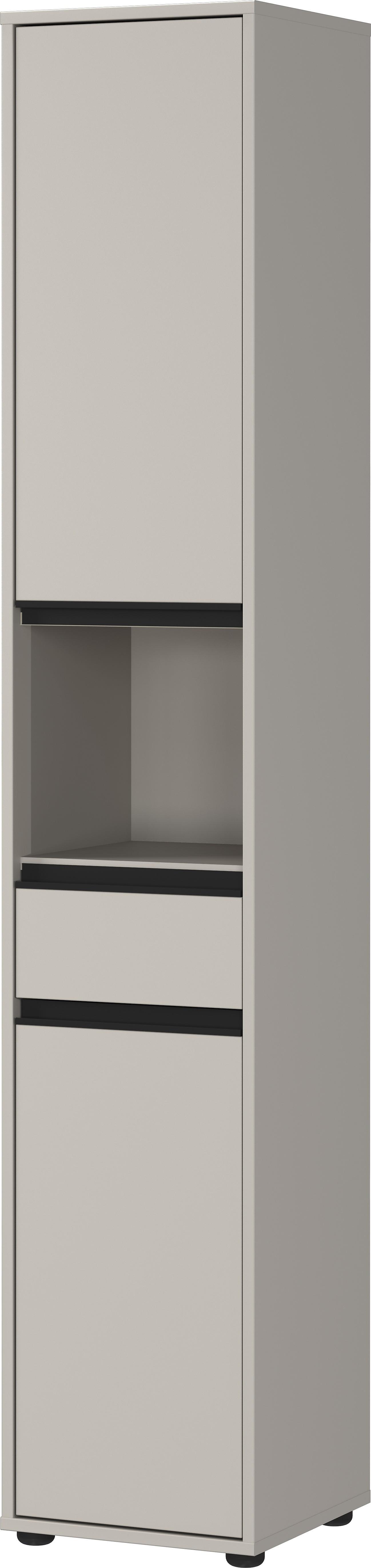 HOCHSCHRANK HAMBURG Soft-Close Modern 33x181x34 cm Steingrau - Grau, Holzwerkstoff (33/181/34cm) - KADIMA DESIGN
