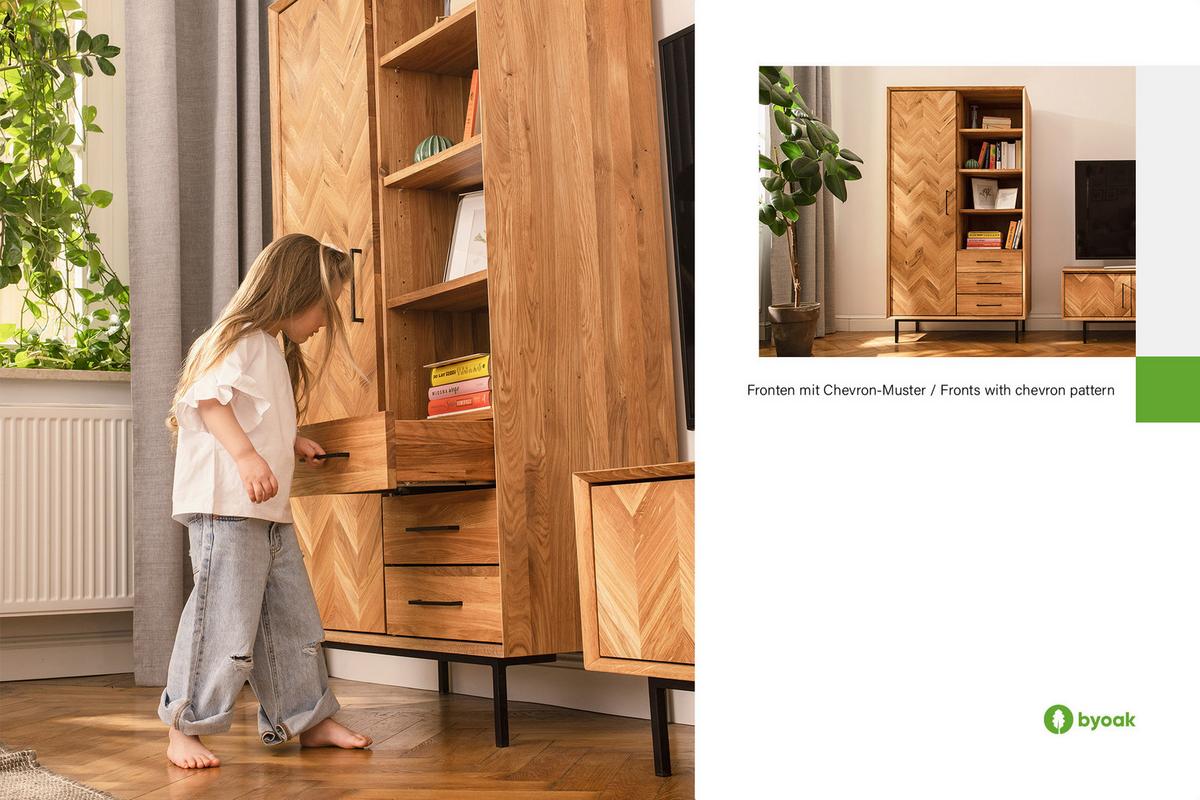KLEIDERSCHRANK LEON Kernbuche - Kernbuche, Holz (97/176/45cm) - byoak