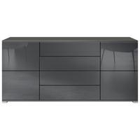 SIDEBOARD Rova Grau Hochglanz - Grau, Holzwerkstoff (166.5/75.5/35cm) - Vladon