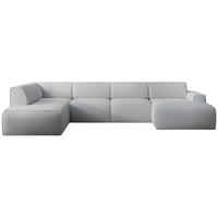 WOHNLANDSCHAFT Bouvi Hellgrau links - Hellgrau/Schwarz, Kunststoff/Textil (378/220cm) - Selsey