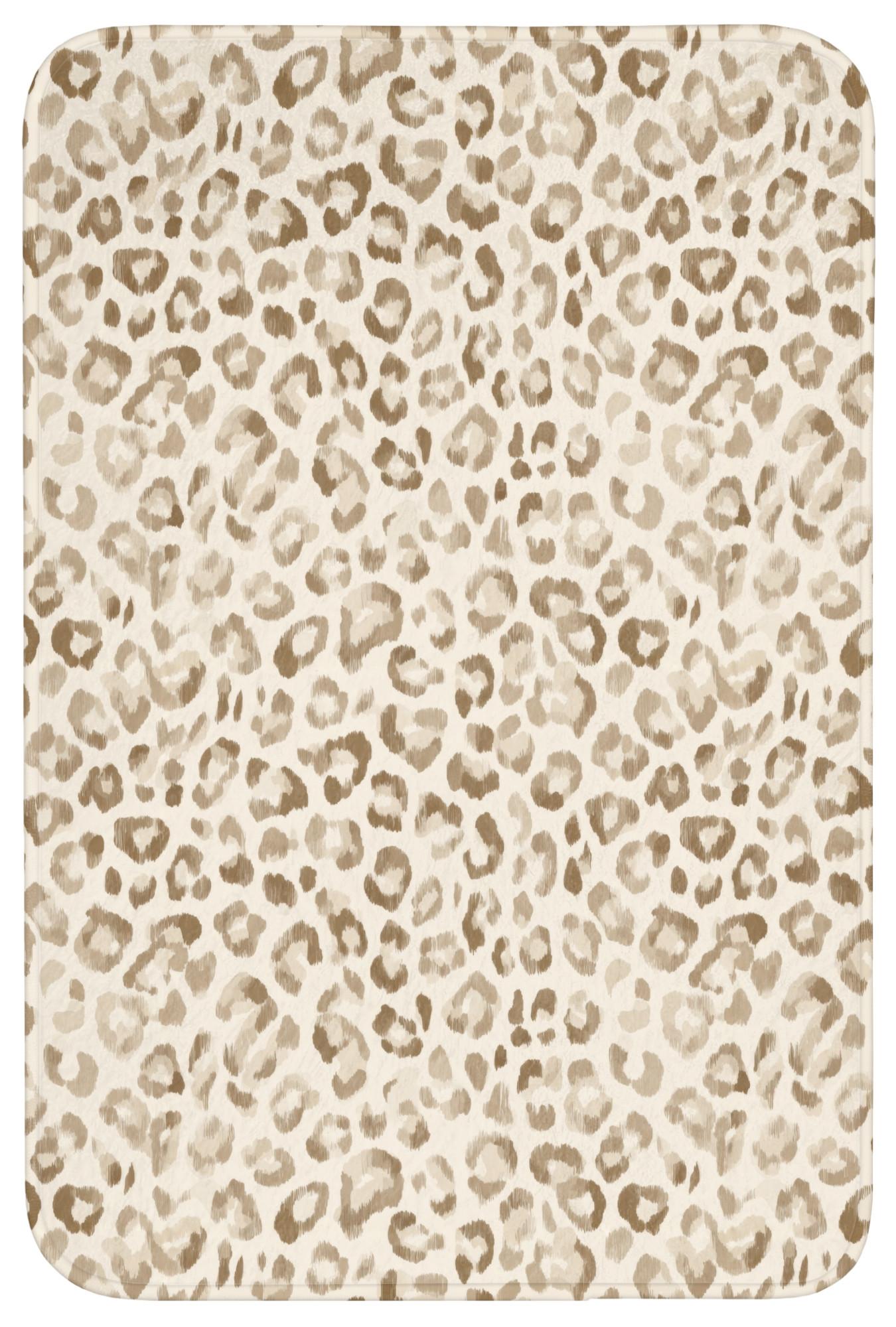 BADEMATTE Leopard - Klassisch - Beige Rutschfest 60x90 cm - Hellbraun, Textil (60/90cm) - OnlyWow
