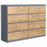 KOMMODE Anthrazit, Lancelot 120/102/39 - Anthrazit/Eiche San Remo, Holzwerkstoff (120/102/39cm) - RAUMHIRSCH FURNITURE