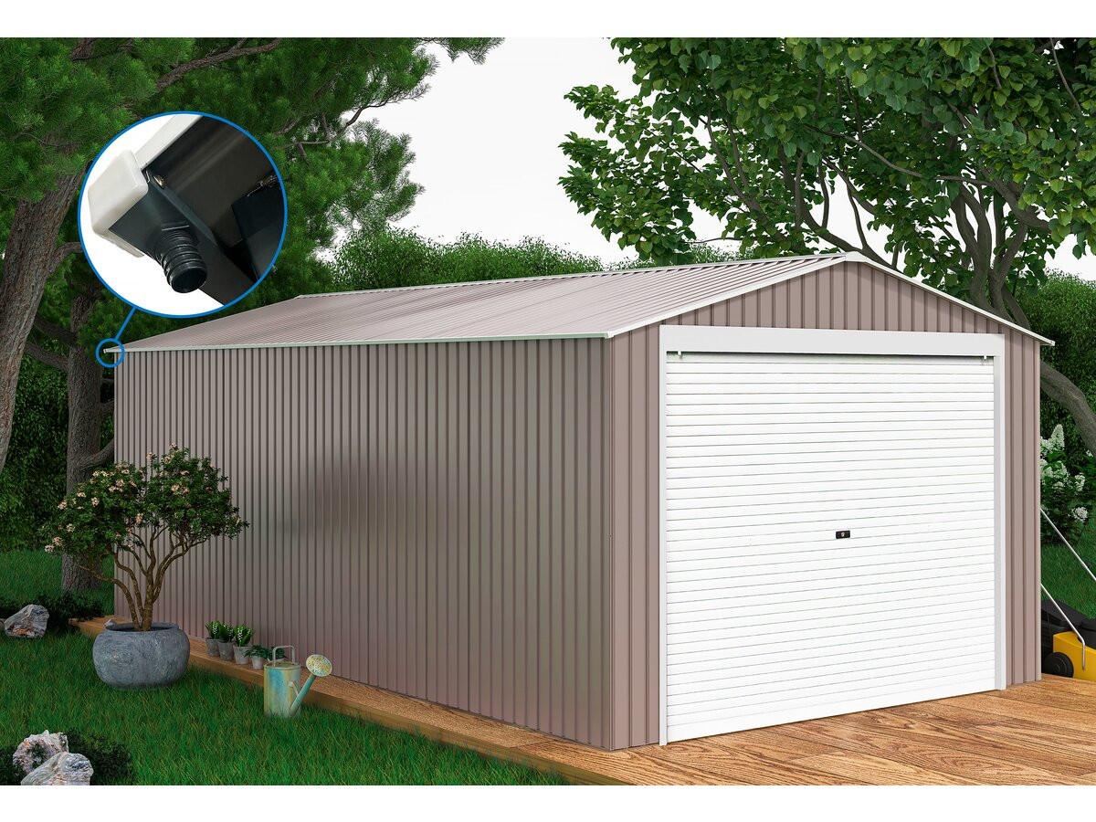 METALL-GARAGE PVC nevada - Hellgrau, Metall (306/235/566cm) - Habitat Garten