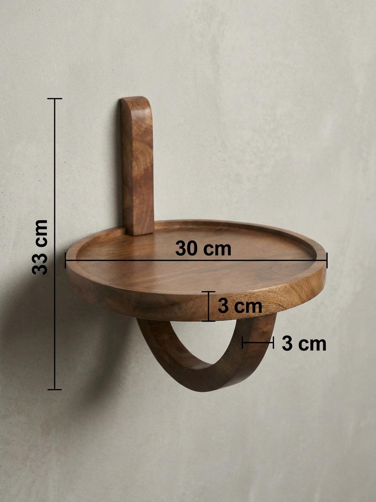 WANDREGAL Mango Massivholz Modern Stil 30x33x30 cm Rund - Braun, Holz (30/33/30cm) - KADIMA DESIGN