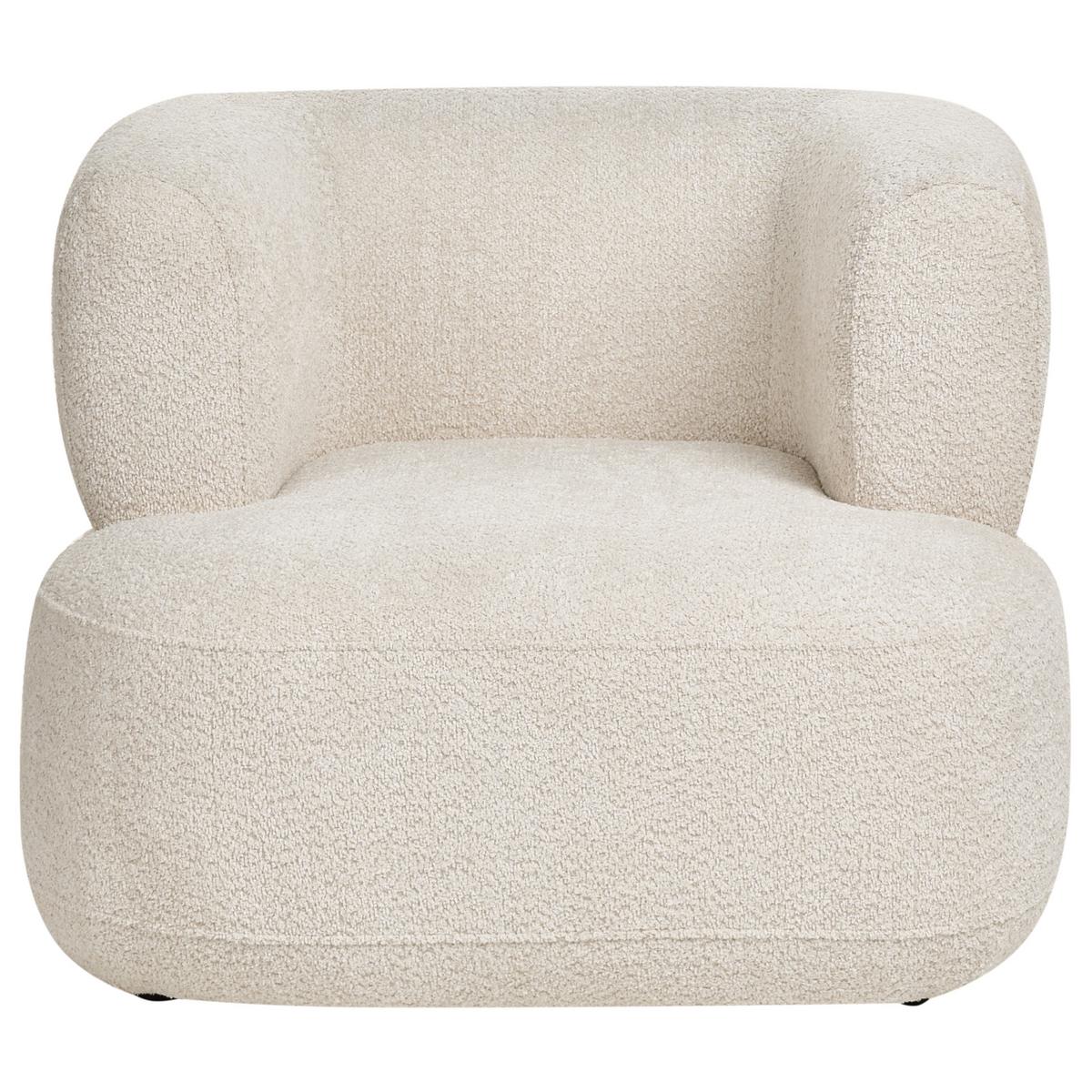 SESSEL Chenillegewebe Hellbeige Lohja - Beige, Textil (92/73/88cm) - Beliani