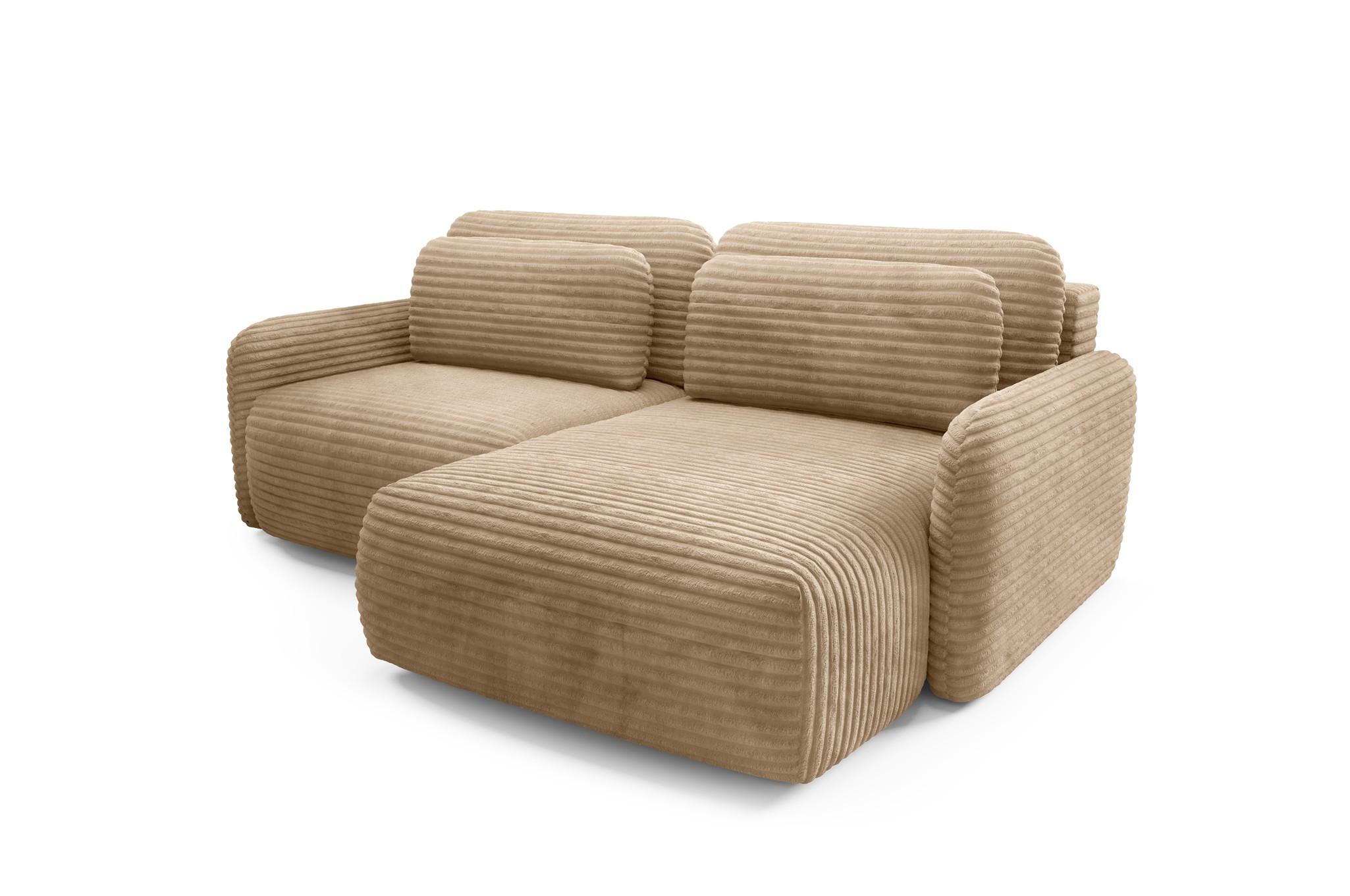 ECKSOFA Simone Mit Schlaffunktion - Hellbraun, Holzwerkstoff/Textil (165/240cm) - Fun Möbel