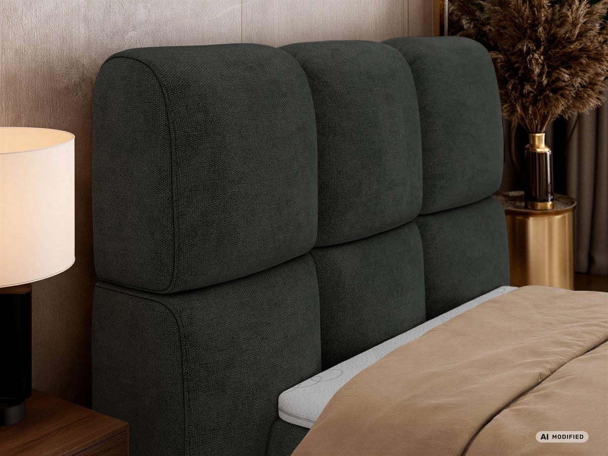 BOXBETT NIRA 90/200 - Dunkelgrau Stukture - Topper T25 - H3 - Dunkelgrau/Schwarz, Kunststoff/Textil (90/200cm) - MKS