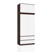 KLEIDERSCHRANK Dunkelbraun, Weiß 234/90/51 - Dunkelbraun/Weiß, Holzwerkstoff (90/234/51cm) - RAUMHIRSCH FURNITURE