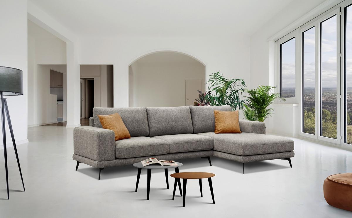 ECKSOFA MEDIOLANE 4-Sitzer, taupe - Taupe, Holzwerkstoff/Textil (282/219cm) - Wozimo