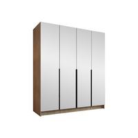 KLEIDERSCHRANK Santi III - Eichefarben/Schwarz, Holzwerkstoff/Metall (200/215/58cm) - MIRJAN24