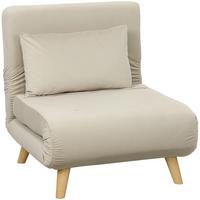 SCHLAFSESSEL, Klappsessel mit Bettfunktion, bis 120 kg belastbar, Beige - Beige/Naturfarben, Holz/Textil (78/79/72cm) - HOMCOM