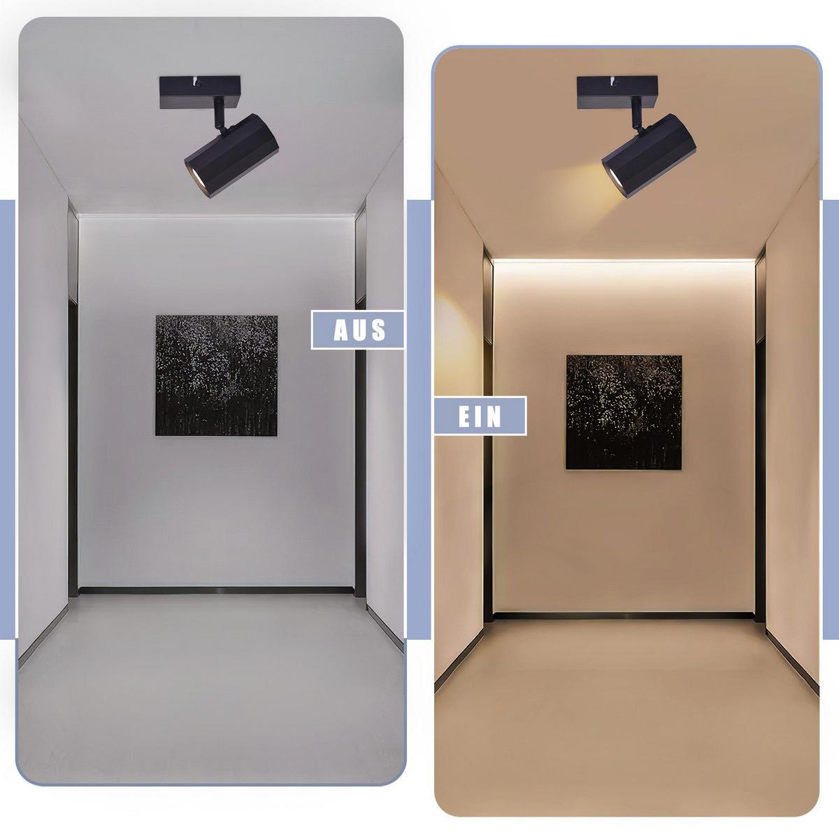 DECKENSTRAHLER Adorf 1-flammig 10/2.5/15.3 cm - Schwarz, Metall (10/2.5/15.3cm) - Nettlife