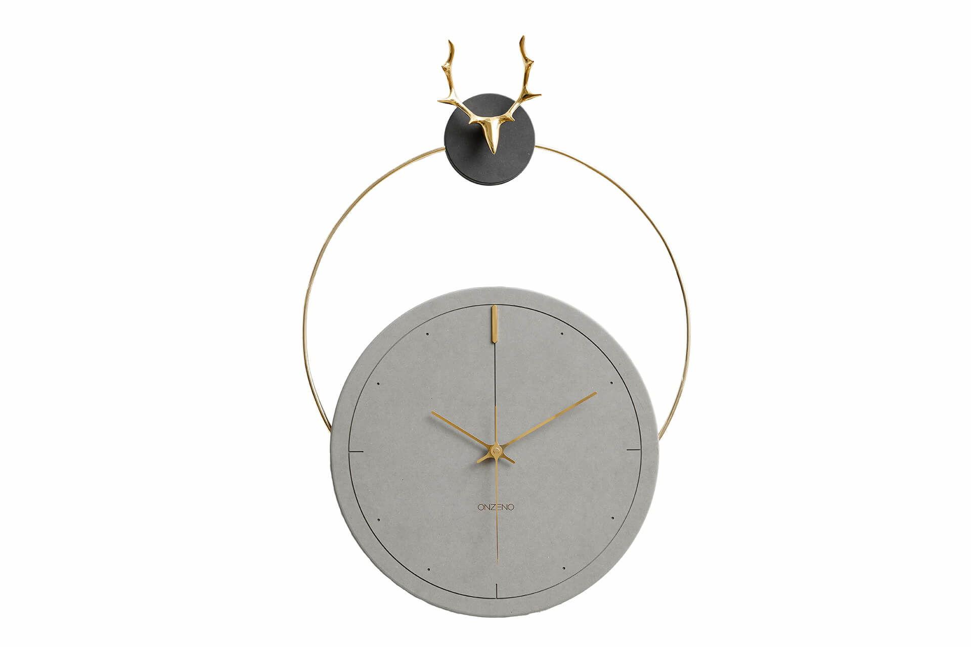 WANDUHR Design Grau 45/65 cm - Schwarz/Grau, Holzwerkstoff/Metall (45/65/2cm) - ONZENO