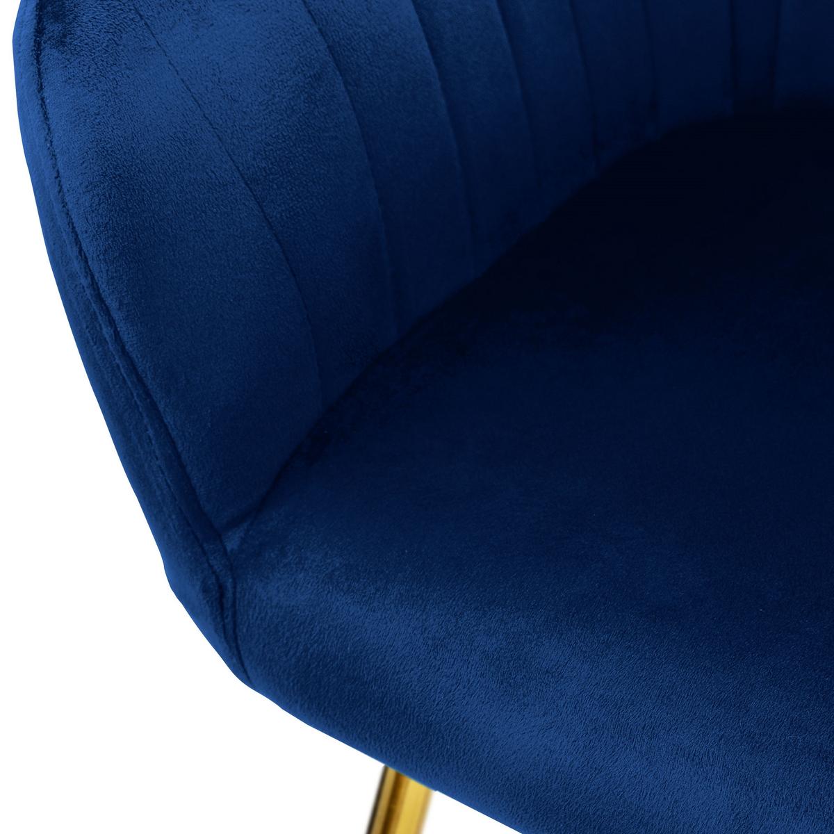 ESSZIMMERSTÜHLE 2er Set Blau Samt - Blau/Goldfarben, Textil/Metall (60/82/57cm) - ML-DESIGN