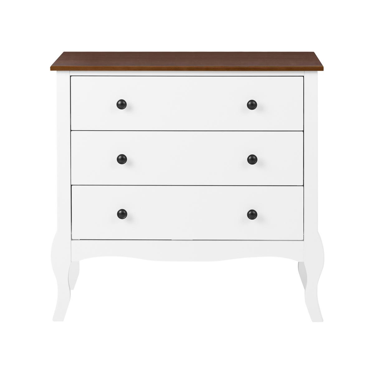 KOMMODE mit 3 Schubladen Weiß Nundle - Weiß, Holzwerkstoff (80/76/40cm) - Beliani