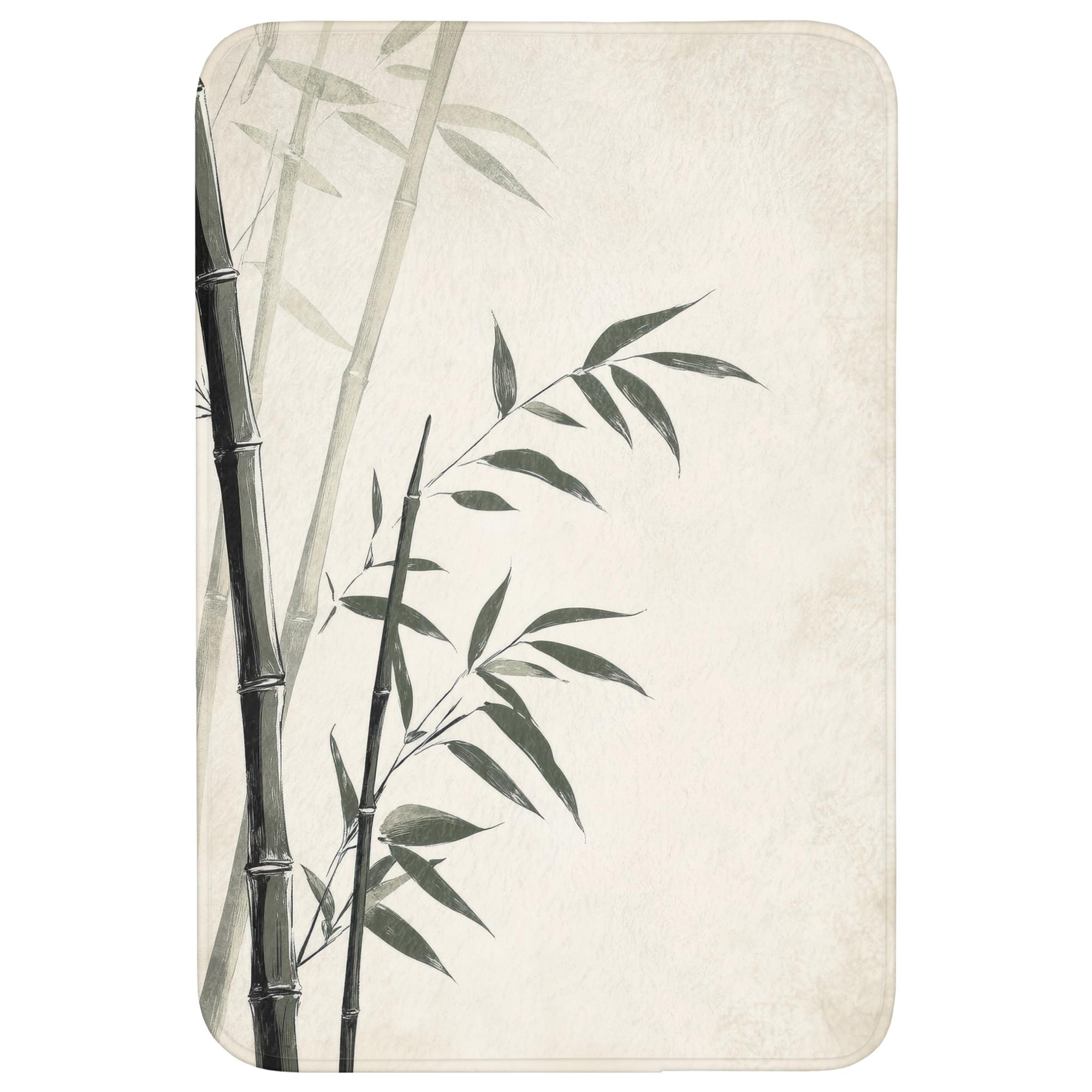BADEMATTE Japandi - Bambus - Beige Rutschfest 60x90 cm - Ecru, Textil (60/90cm) - OnlyWow
