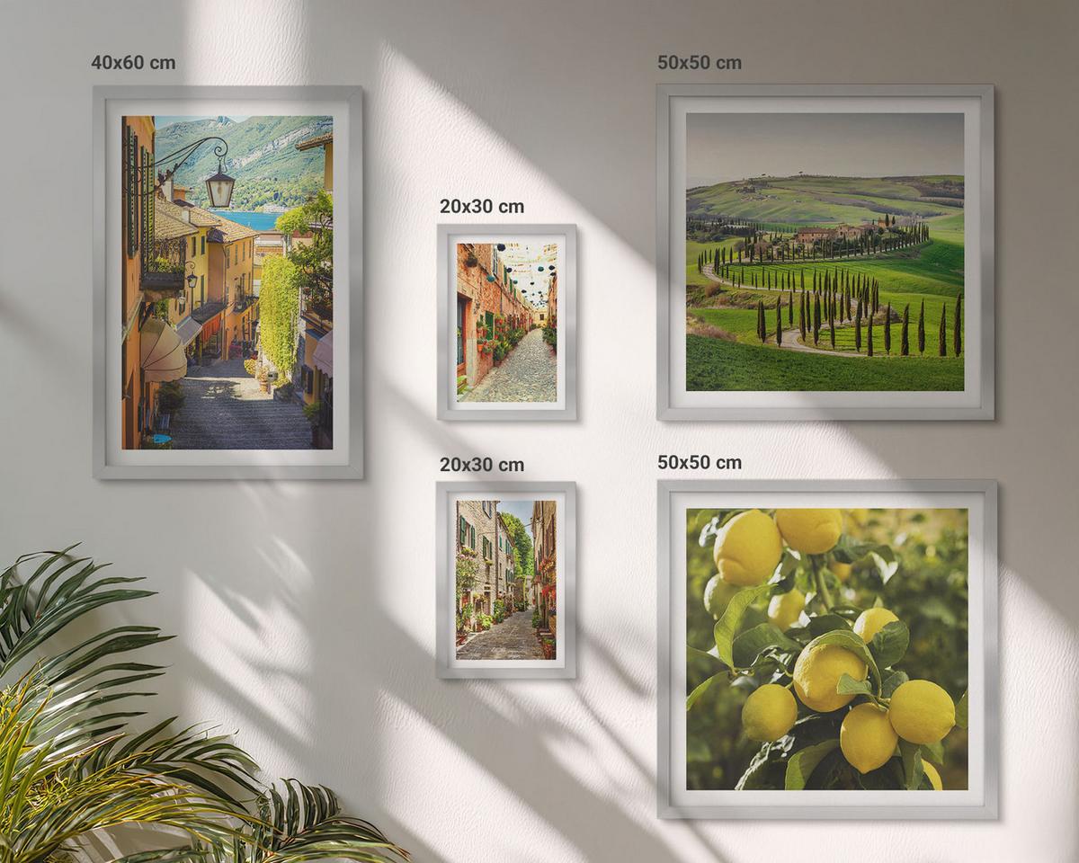 BILDER SET 5er Set - 50x50 cm & 20x30 cm & 40x60 cm Silberner Rahmen - Zitat über New Yorker Landschaften - Silberfarben, Kunststoff (40/60cm) - TULUP