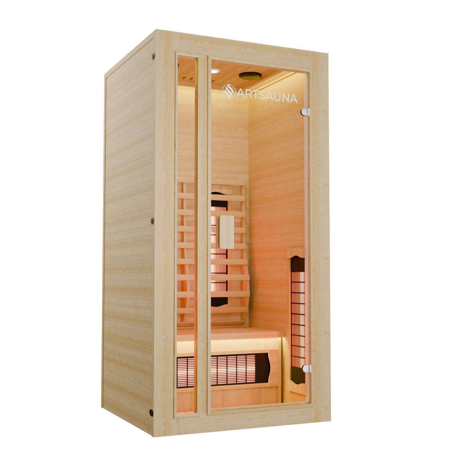 INFRAROTKABINE Nyborg S90V mit Vollspektrumstrahlern - Naturfarben, Holz (90/190/90cm) - Artsauna