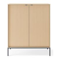 HIGHBOARD Vellore Eiche Vicenza Optik mit schwarzem Gestell 104 cm - Beige/Schwarz, Holzwerkstoff/Metall (104/125/39cm) - Selsey