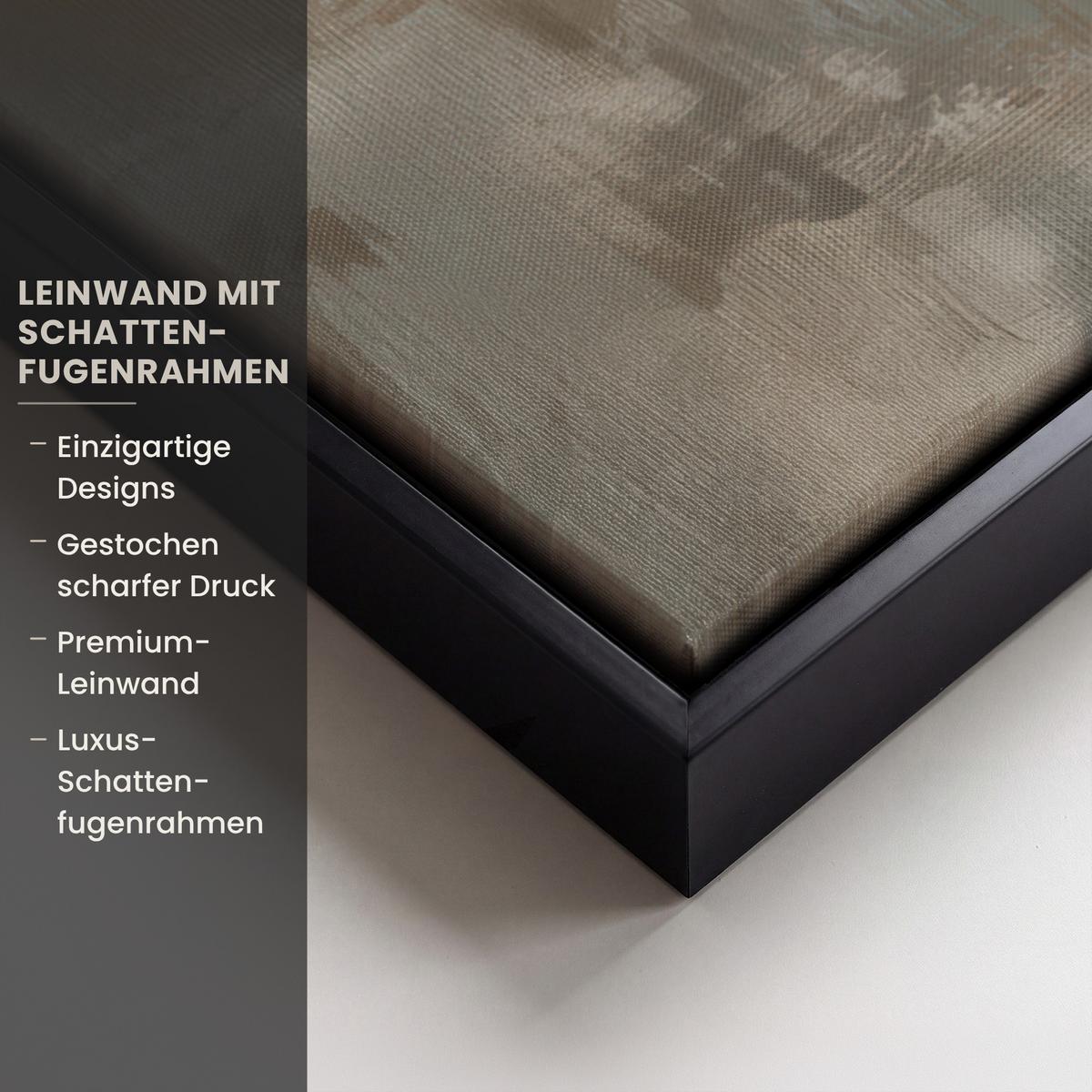 LEINWAND Bilder mit Rahmen - Abstrakt - Kreuz - Hand - Christentum - 100x70 - Hellbraun, Textil (100/70cm) - MuchoWow