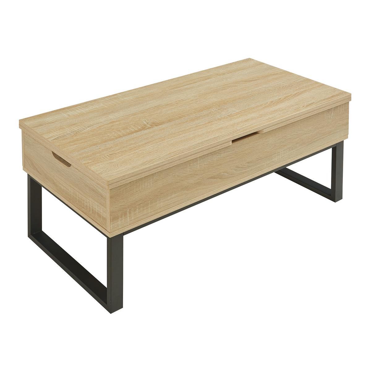 COUCHTISCH Rauli 100/50/47 cm - Eichefarben, Holzwerkstoff/Metall (50/100/47cm) - [en.casa]