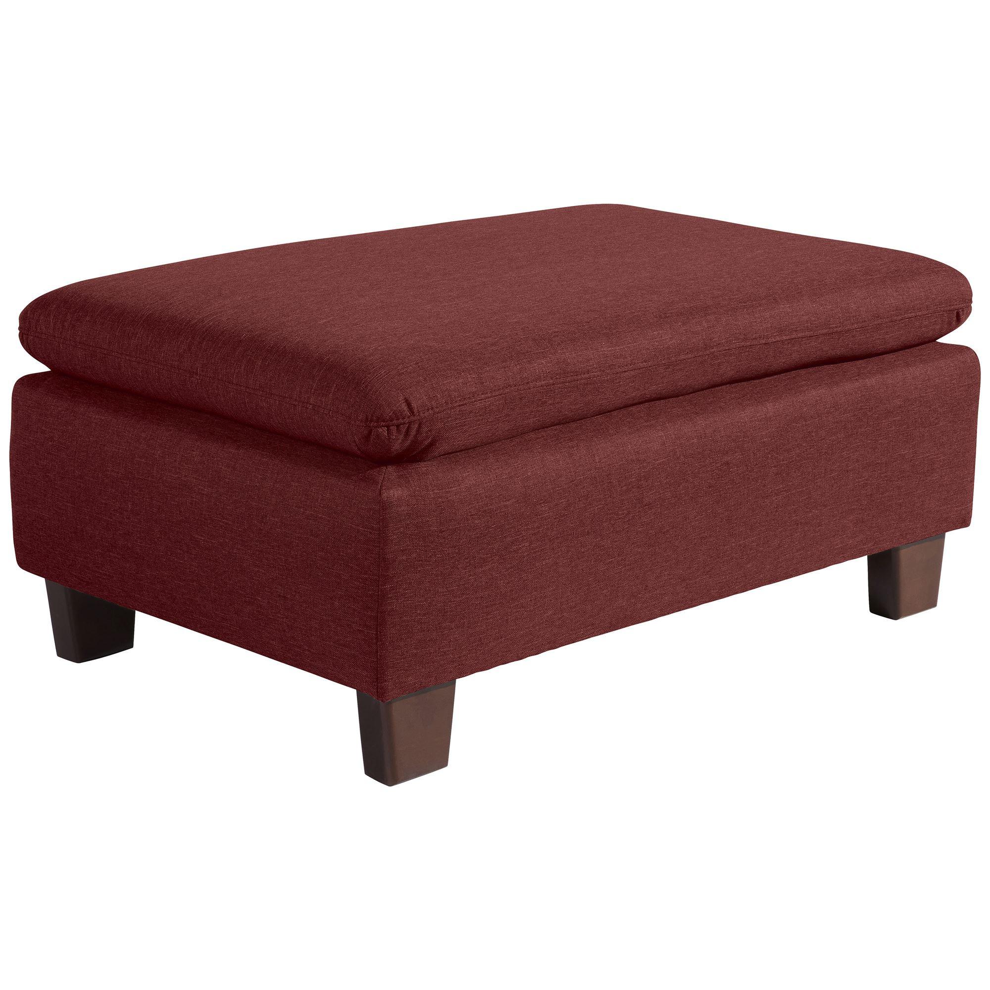 POLSTERHOCKER Kaylil Flachgewebe rot - Rot, Kunststoff (90/43/60cm) - 58aufmkessel