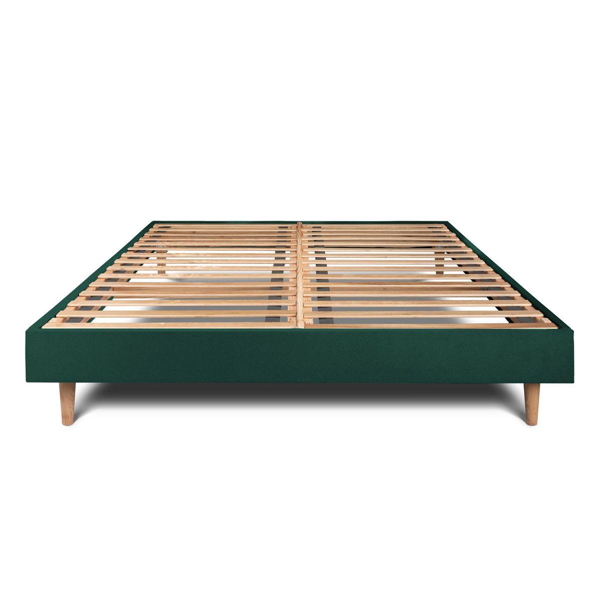 LATTENROST – Samtstoff – Bausatz zur Selbstmontage - 180x200 cm - Beige/Grün, Karton/Holz (180/200cm) - Sommeil de Plomb