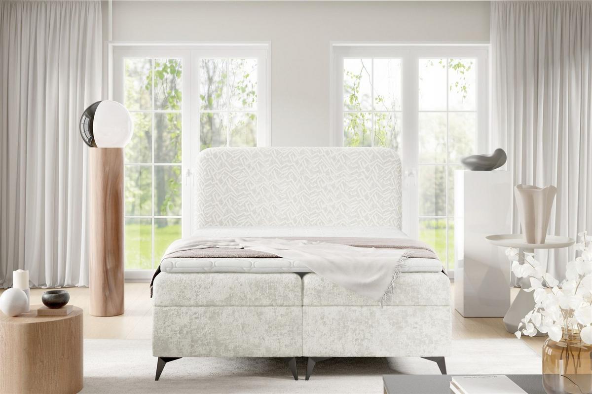 BOXBETT Triana - Creme, Holzwerkstoff/Textil (140/200cm) - Fun Möbel