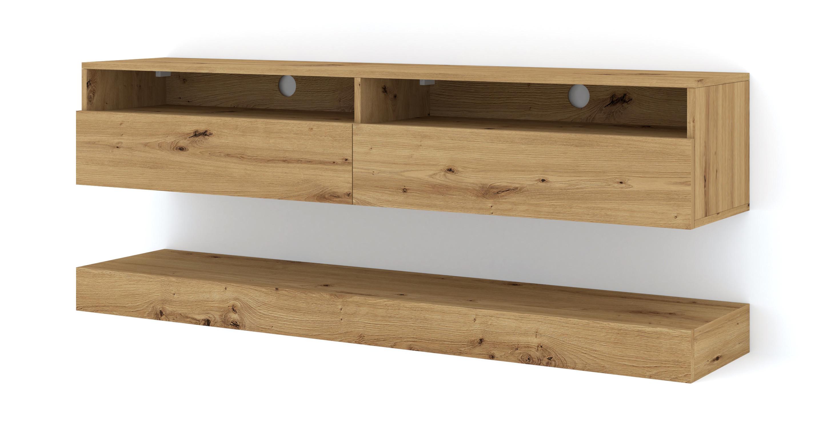 TV LOWBOARD Artisan Eiche 160/33/34 - Eiche Artisan, Holzwerkstoff (160/33/34cm) - RAUMHIRSCH FURNITURE